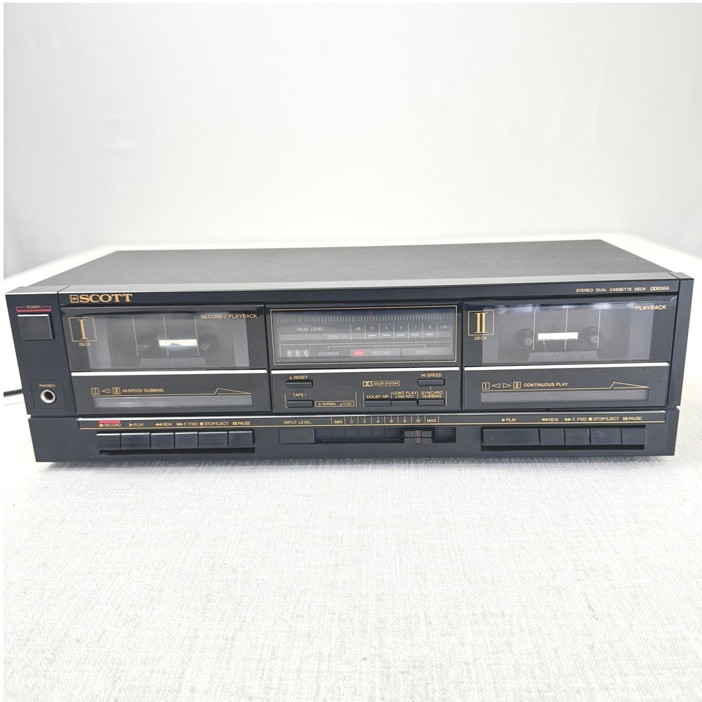 Scott DD656A Dual Cassette Deck Dolby NR Hi-Speed Dubbing Tested Record Play